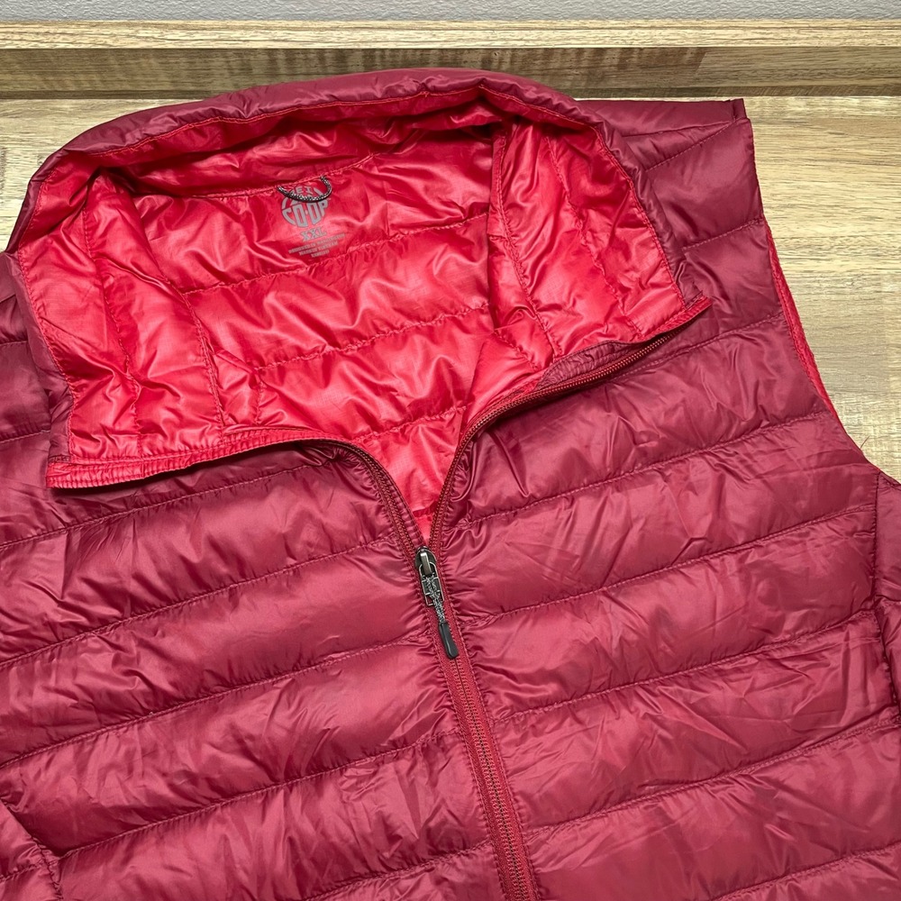 REI Co-op Down Vest 2.0 Mens XXL Maroon Red Puffer Lightweight Packable Full Zip